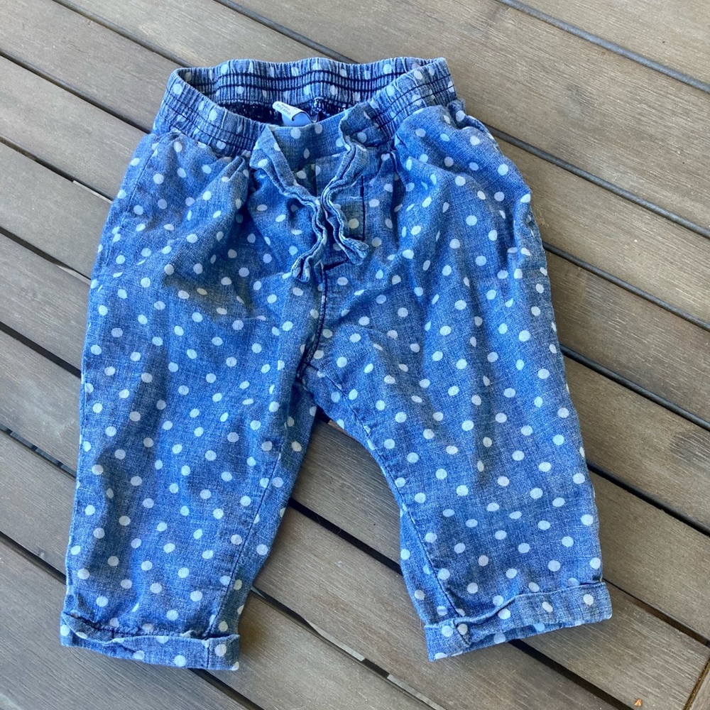 BabyGap polka dot chambray pants 3-6 months